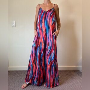 Nicole miller silk maxi with pockets